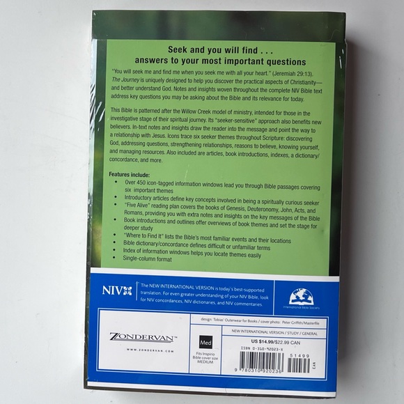 New The Journey A Bible for the Spiritually Curious NIV Zondervan - Picture 2 of 3